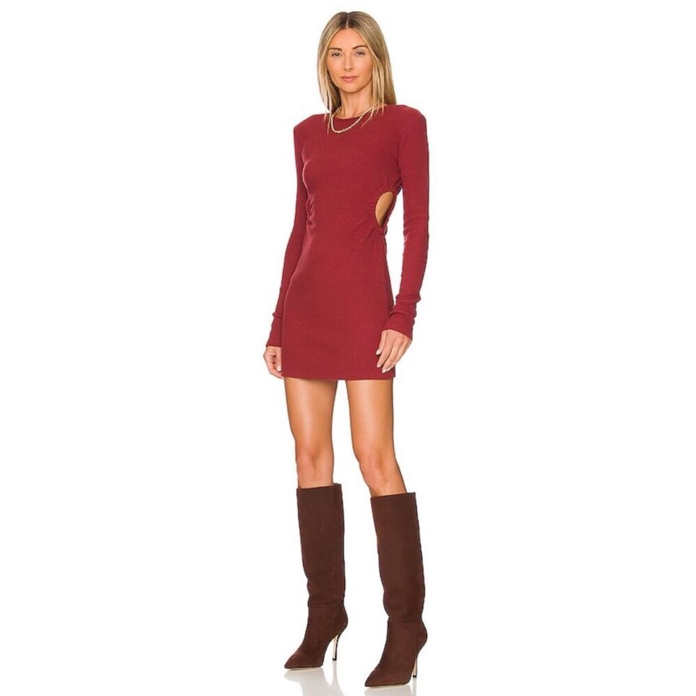 Burgundy Monroe long sleeve dress